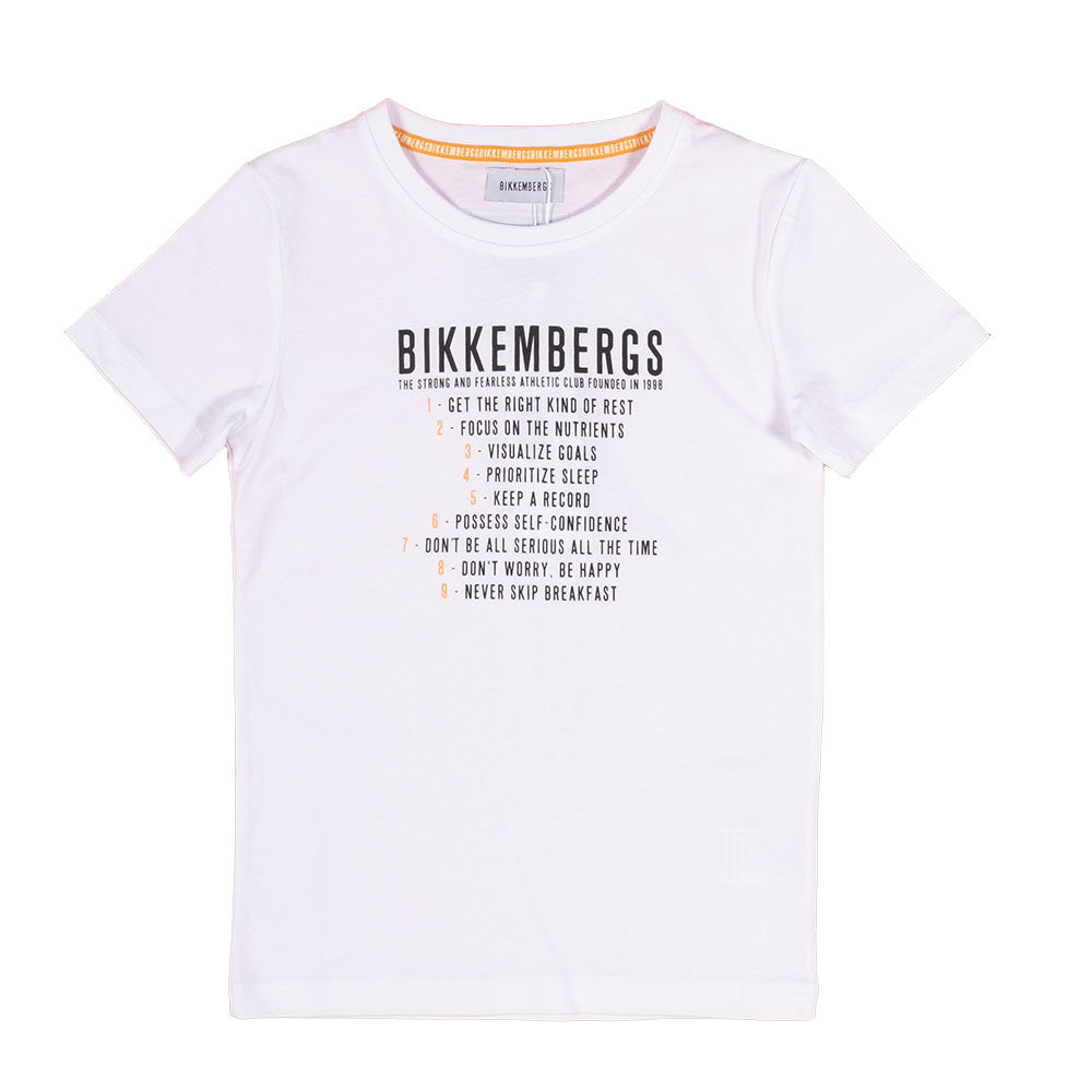 
Short-sleeved T-shirt from the Bikkembergs children's clothing line, with embossed print on the ...