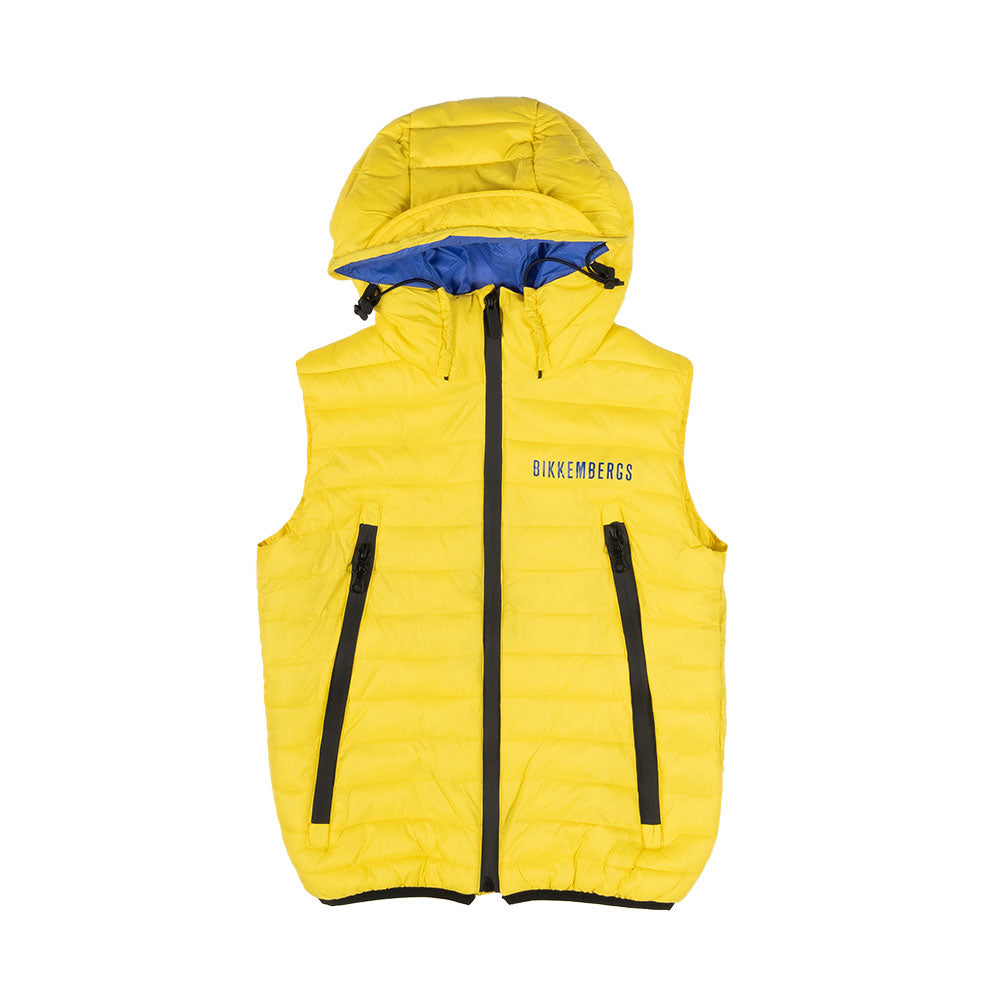 

Sleeveless jacket from the Bikkembergs children's line, with zip closure and hood. With light p...