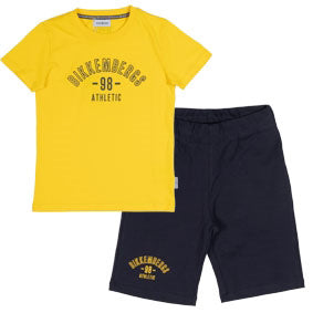 Two-piece suit from the Bikkembergs children's clothing line, with t-shirt with print on the fron...