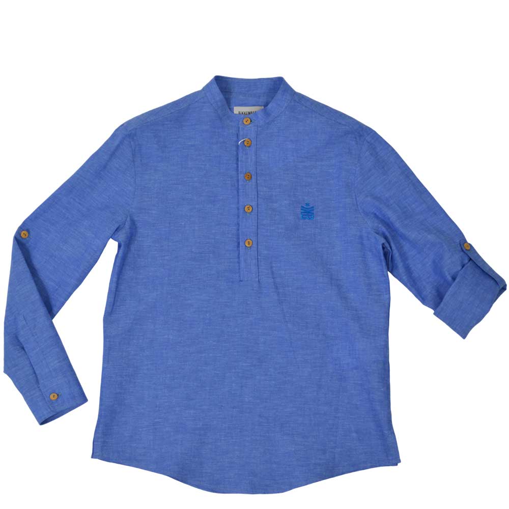 Mandarin shirt, in linen from the Bikkembergs children's clothing line, with adjustable sleeves.
...