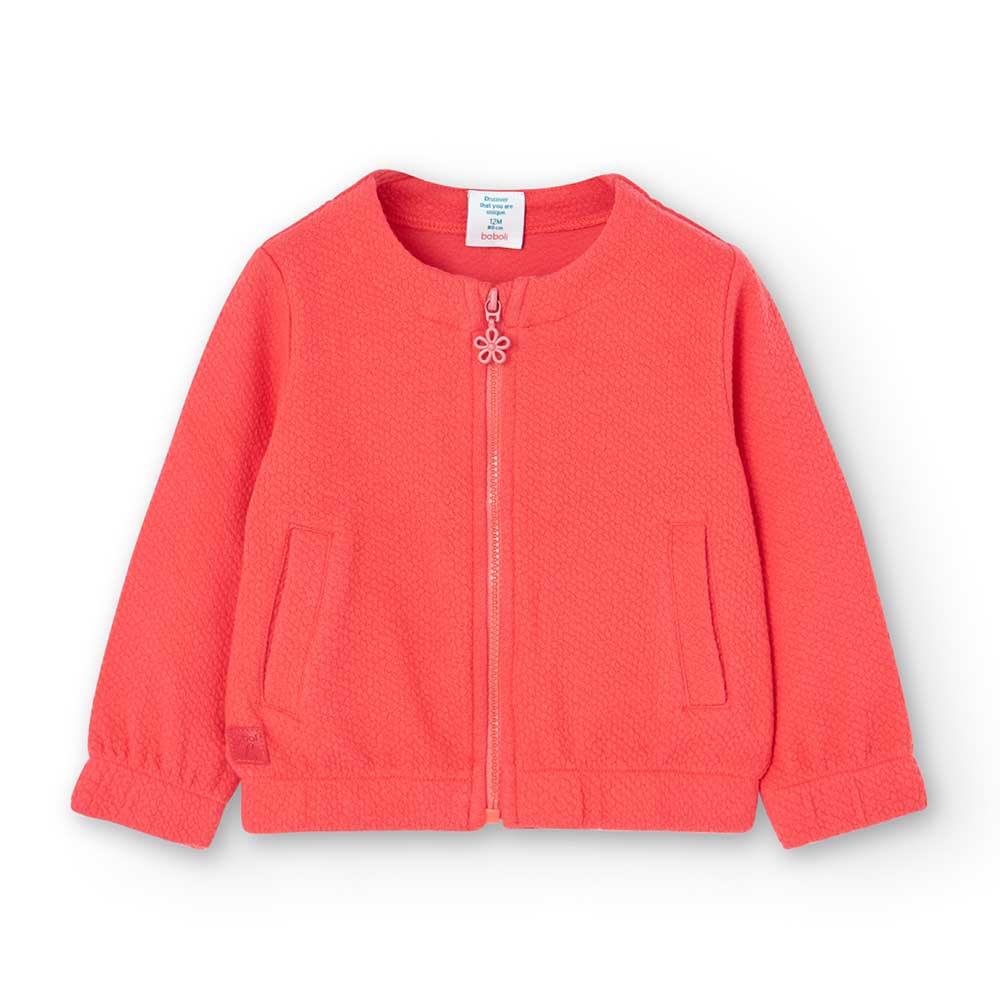 Jacket from the Boboli Girls' Clothing Line, in fleece, with zip closure on the front and side po...