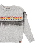 Knitwear sweater with fringes for girls