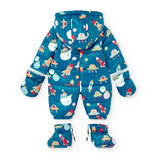 Printed technical fabric baby tracksuit for newborns