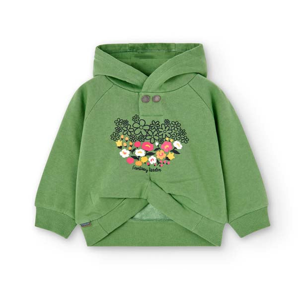 
Hooded sweatshirt from the Boboli Girls' Clothing Line, with snap buttons on the front and multi...