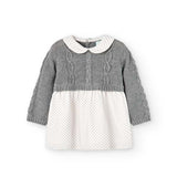 Combined knitwear dress for newborns - BCI