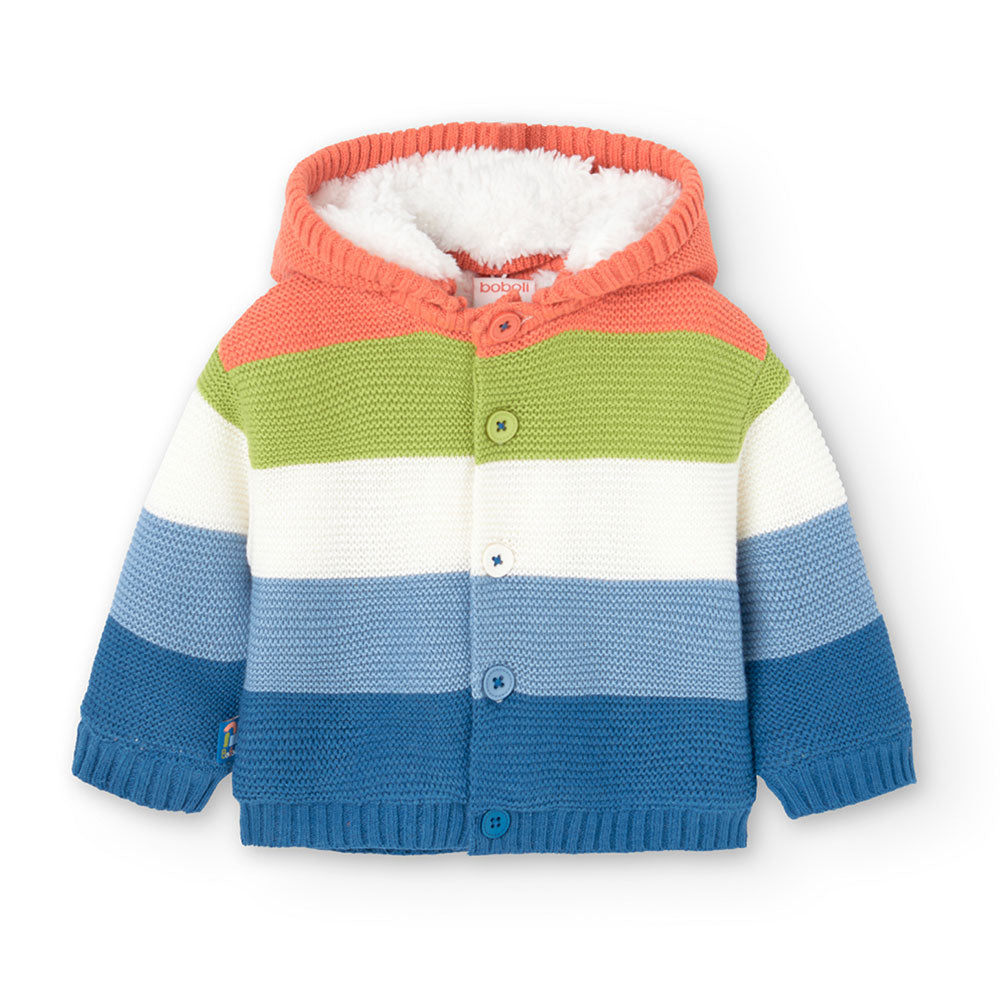 
Jacket with removable hood from Boboli Children's Clothing Line,with fur padding and multicolor ...