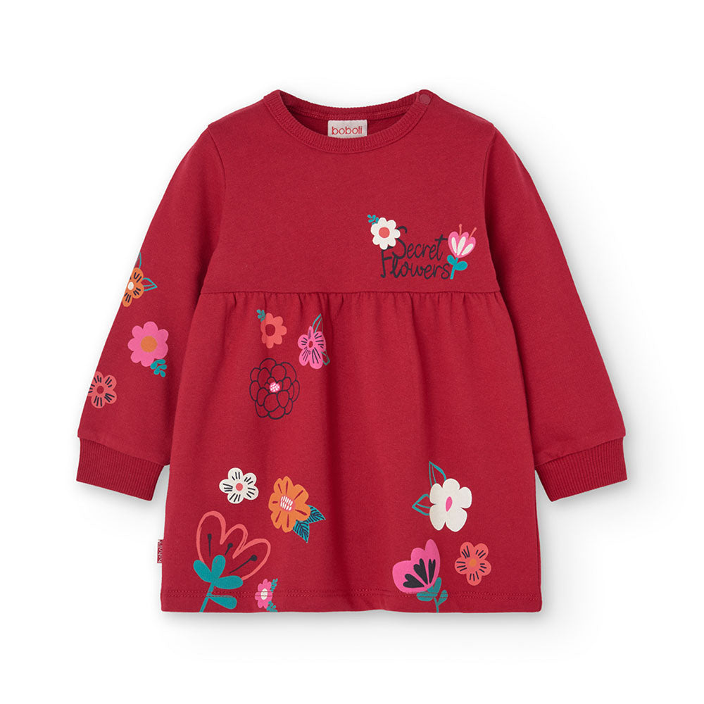 
Plush dress from the Boboli Children's Clothing Line, with cut-out waist and small floral patter...