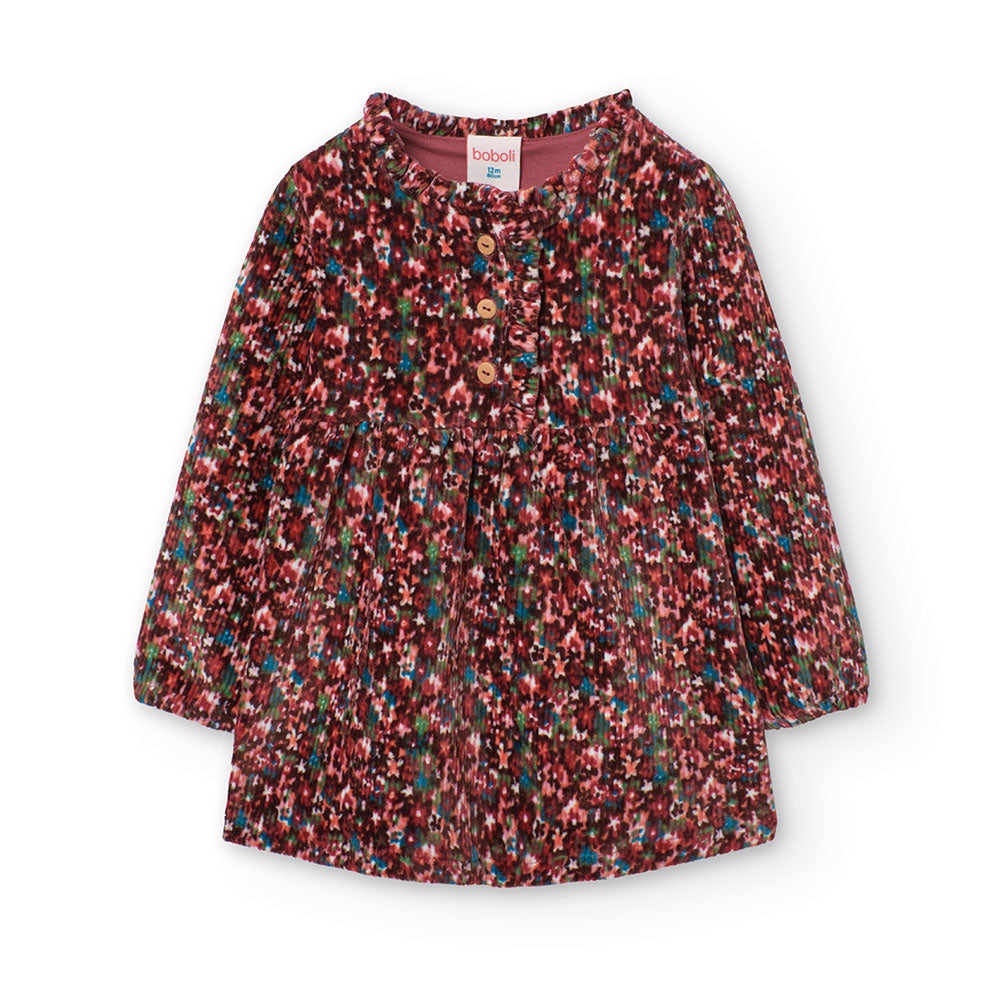 
Little dress from the Boboli Children's Clothing Line, in milleraies velvet with microflower pat...