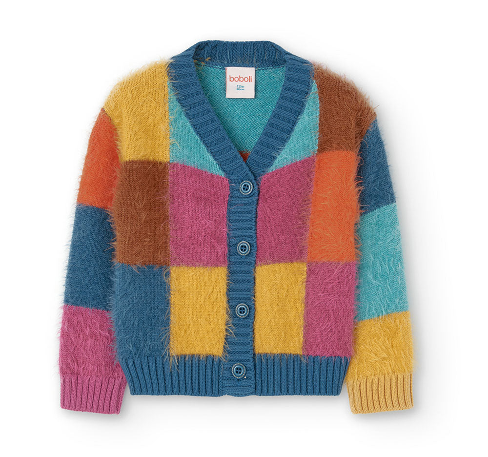 Cardigan from the Boboli Girl's Clothing Line, made of super-soft knit with bright colors and loo...