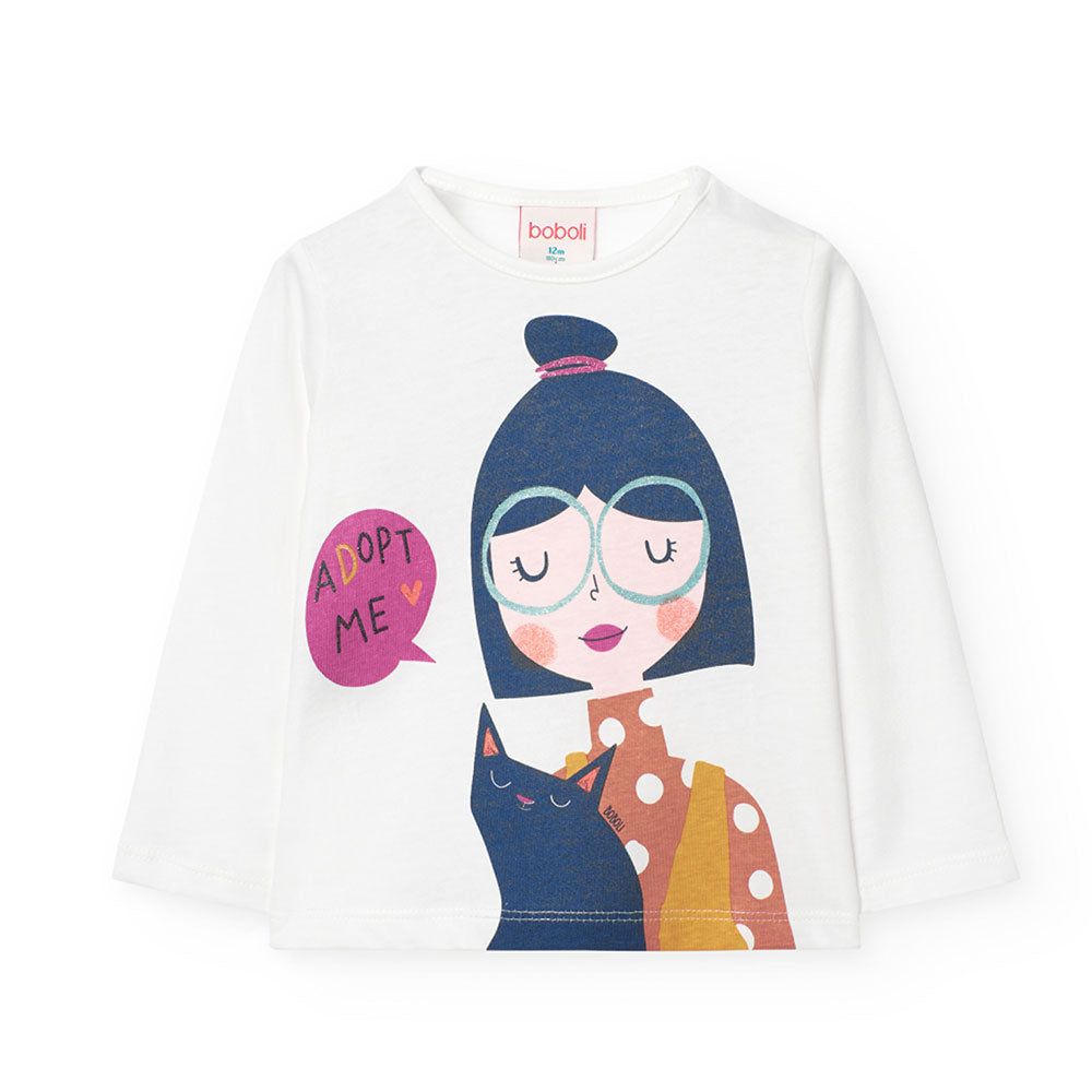 
T-shirt from the Boboli Girl's Clothing Line, with colorful print on the front, long sleeve. Spe...