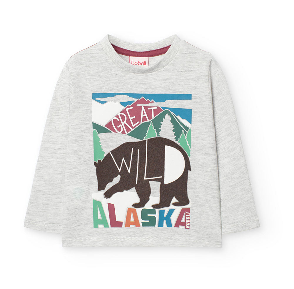 Boboli Children's Clothing Line long-sleeved T-shirt with embossed prints on the front.
 

Compos...