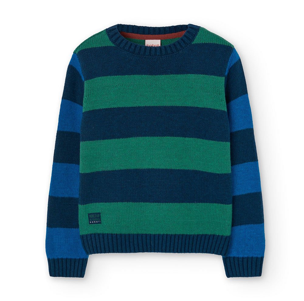 Boboli Children's Clothing Line sweater,with round neck and macro-striped pattern.
 
Composition:...