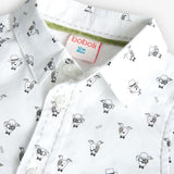 Printed popelin shirt for newborns -BCI