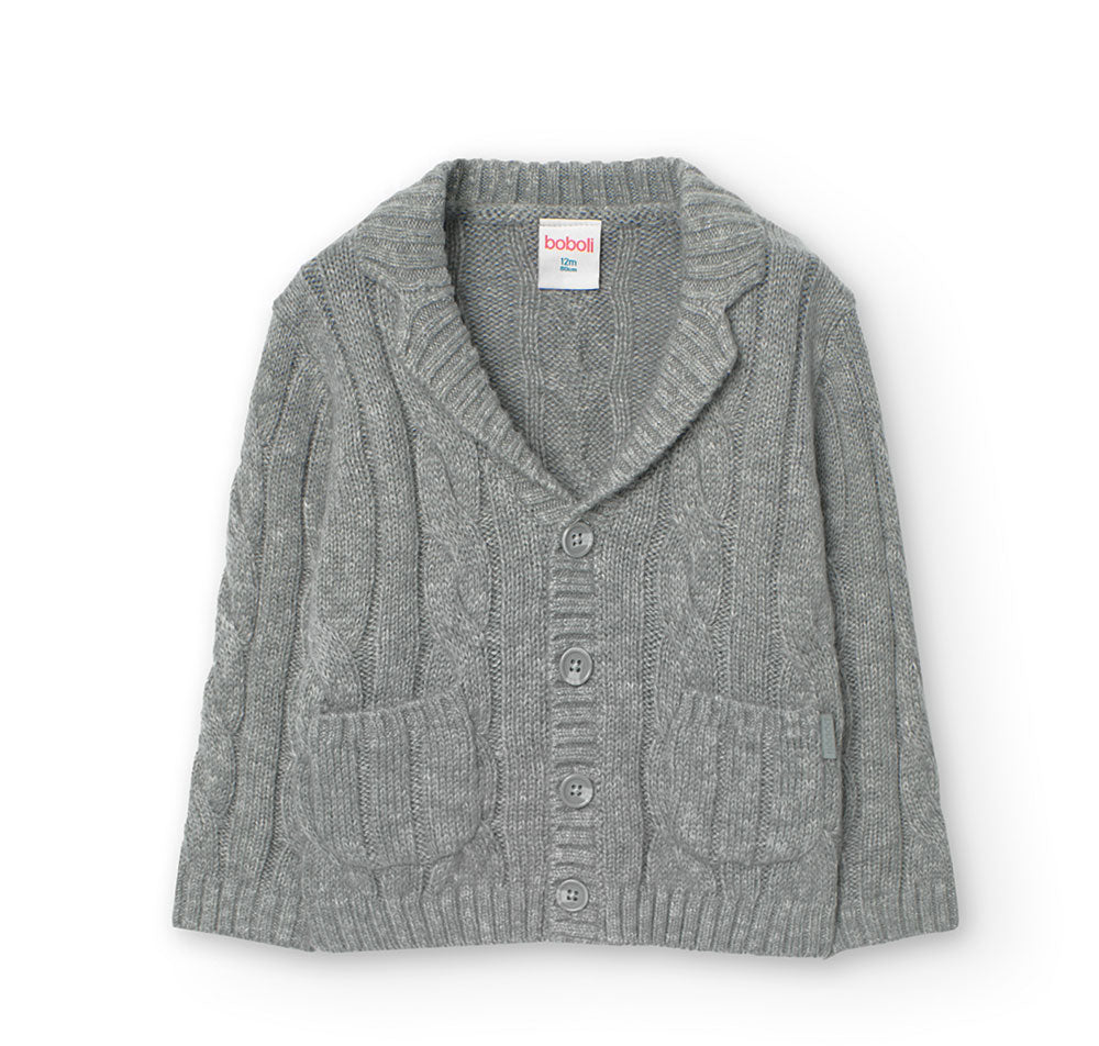 Soft cardigan from Boboli's Children's Clothing Line, with cable knitting and jacket collar.
 

C...