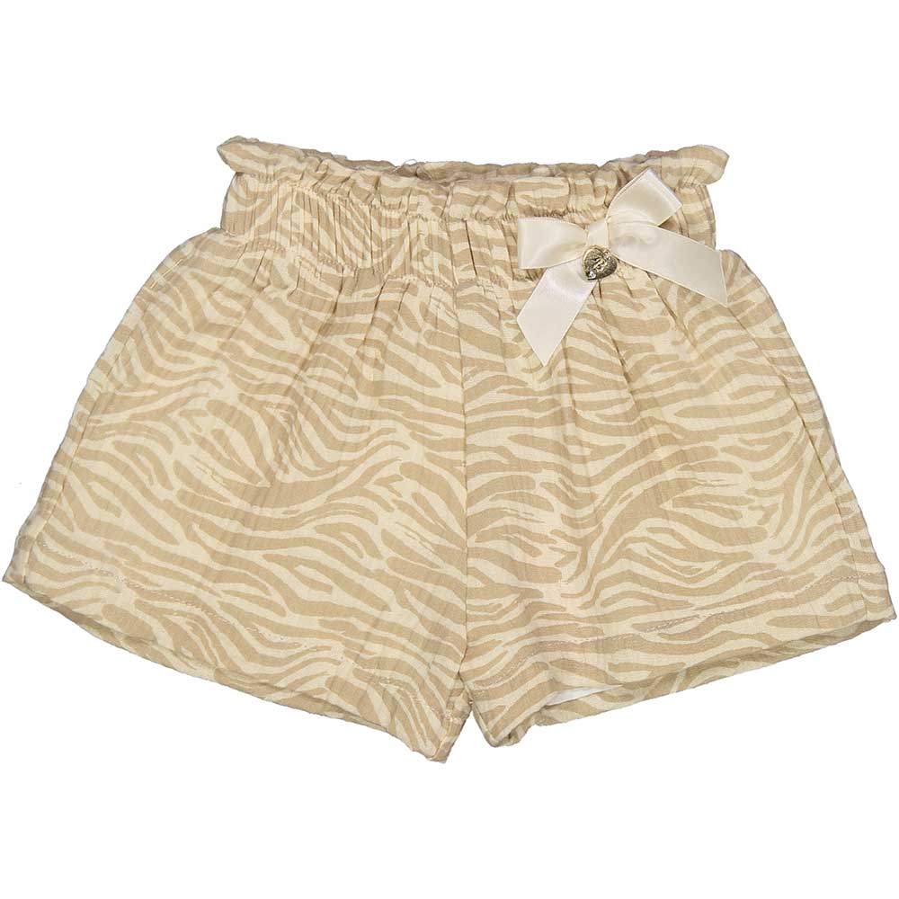 
Shorts from the Birba girls' clothing line, with elasticated waist, animal print and bow applied...