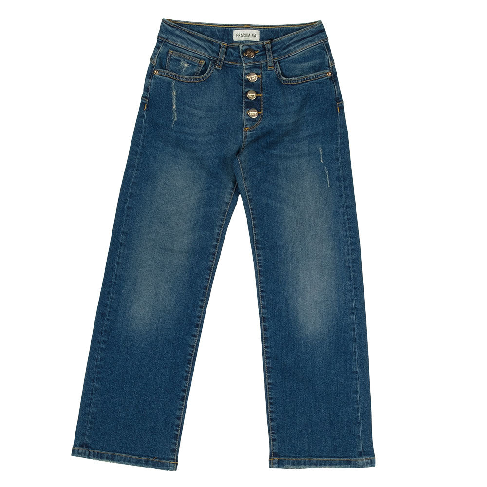 

Pantalone jeans della Linea Abbigliamento Bambina Fracomina, con gamba larga e chiusura a botto...