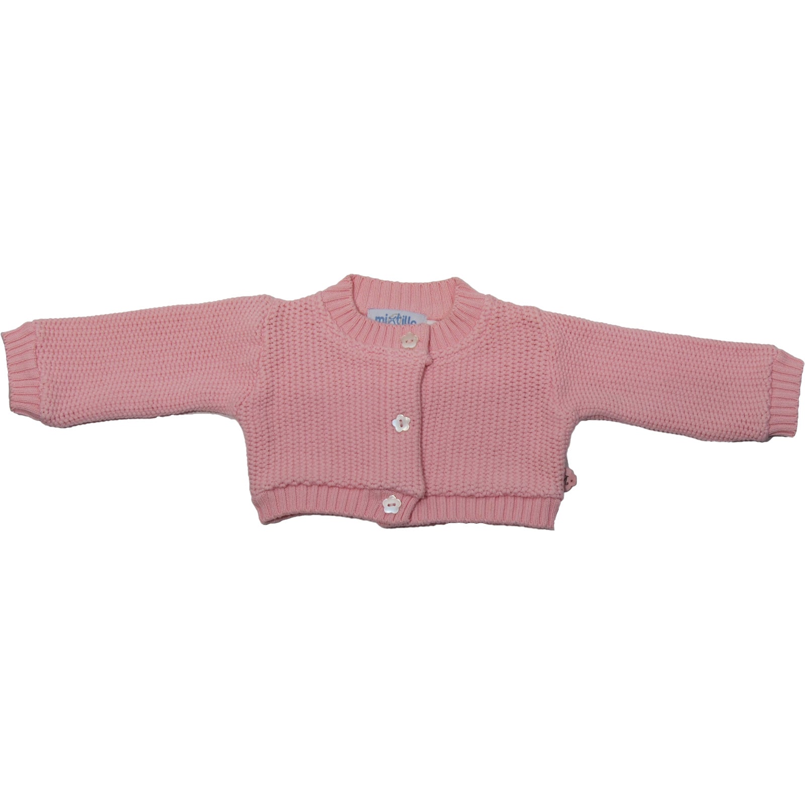 
  Crew neck warmer from the baby girl clothing line Mirtillo. 


  100% cotton. 
