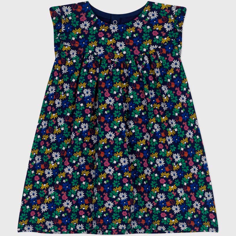 
Sleeveless dress from the Petit Bateau girls' clothing line with floral print.
Feminine details ...