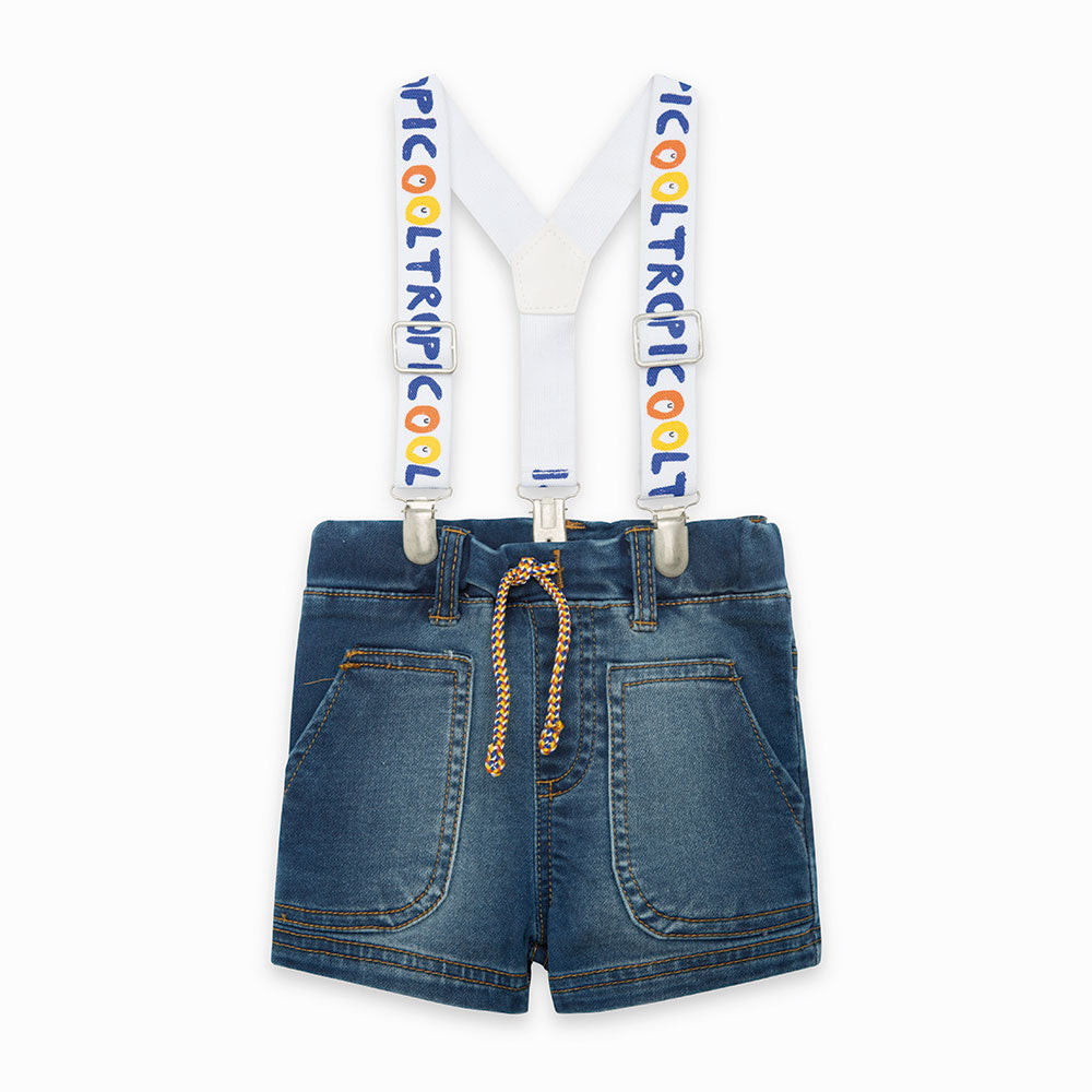 
  Bermuda shorts from the Tuc Tuc Childrenswear Line in denim with pockets and laces
  at the wa...