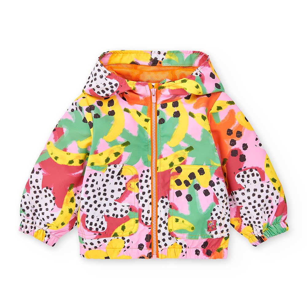 
Jacket from the Tuc Tuc girls' clothing line, windproof, with hood and brightly colored pattern....